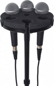 Support de microphone cardioïde OEM professionnel en métal pour 6 micros avec bonnette anti-vent en mousse – Support pratique pour micros filaires - Product Image 5