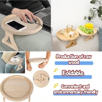 Plateau de rangement rond en bambou moderne et durable, à un seul niveau, finition laquée, design multifonctionnel, capacité de 1 à 3 L, pour utilisation dans le salon