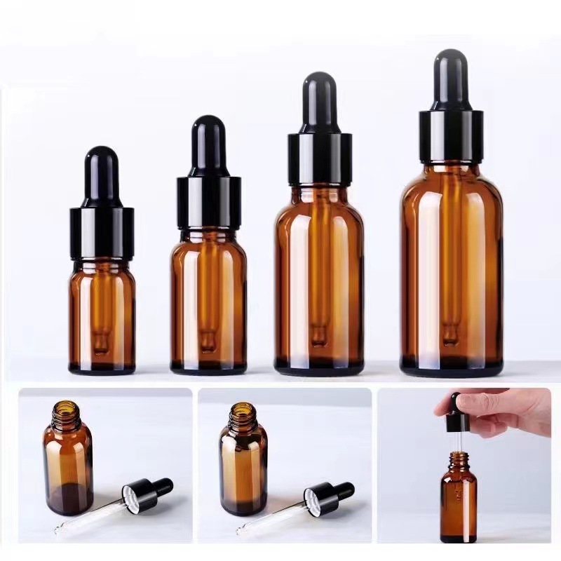 wholesale screw plastic cap green essential oil glass bottles with dropper