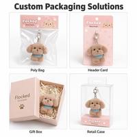Porte-clés en peluche floquée personnalisé en usine, OEM ODM, breloque de téléphone chat, mouton, poussin, pendentif de sac avec logo personnalisé