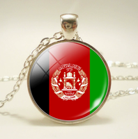 Collier chaîne en alliage avec pendentif cabochon en verre brillant, série drapeaux de pays, ajustable, bijoux en gros économiques du Danemark