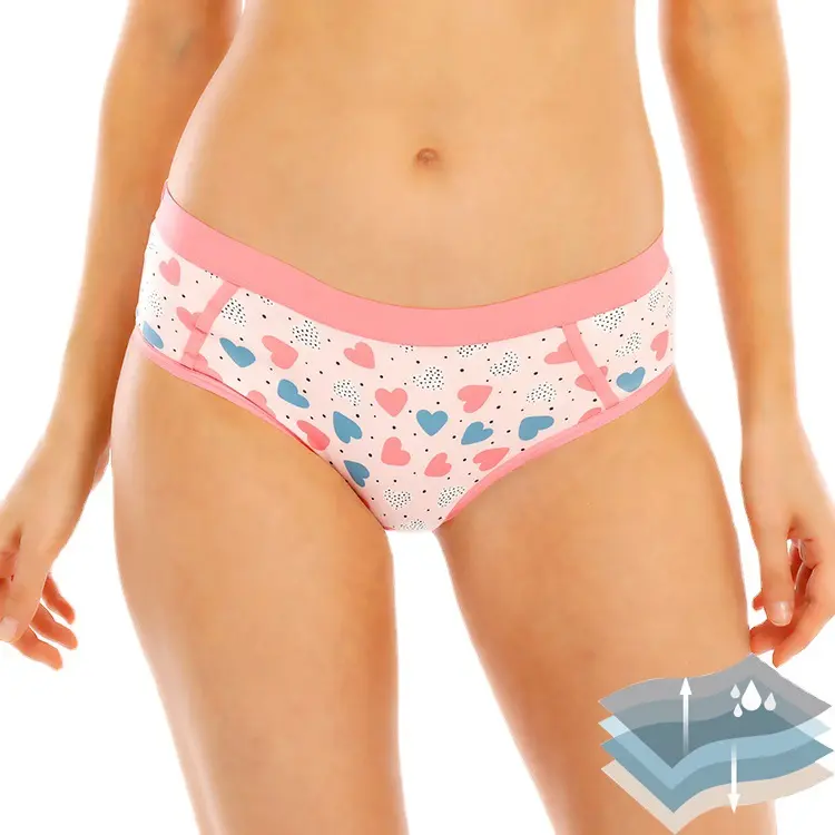 Free samples Four layer leak proof breathable menstrual underwear for teenage girls built-in sanitary period panties provide