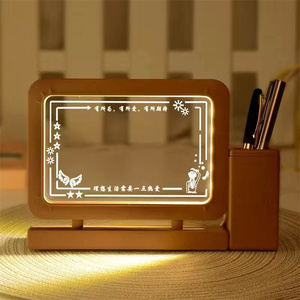 Fille chambre sommeil mignon acrylique lumière lampe de bureau réinscriptible veilleuse avec babillard <span class=keywords><strong>pour</strong></span> chambre décor bureau ornements - Product Image 4
