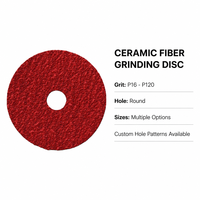 Disque de ponçage en fibre céramique de haute qualité, dureté moyenne, 125 mm (5 pouces), pour métal