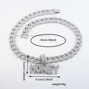 Collar Cubano Ecológico Estilo Hip-Hop Urbano con Cadena de Cuerdas y Letras MONEY, para Hombre, con Personalidad de Protagonista - Product Image 2