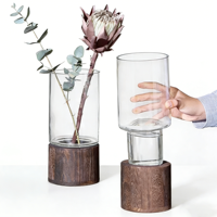 Vase en verre borosilicate transparent, simple et élégant, style Art déco, écologique, adapté à la décoration de la maison et de mariage