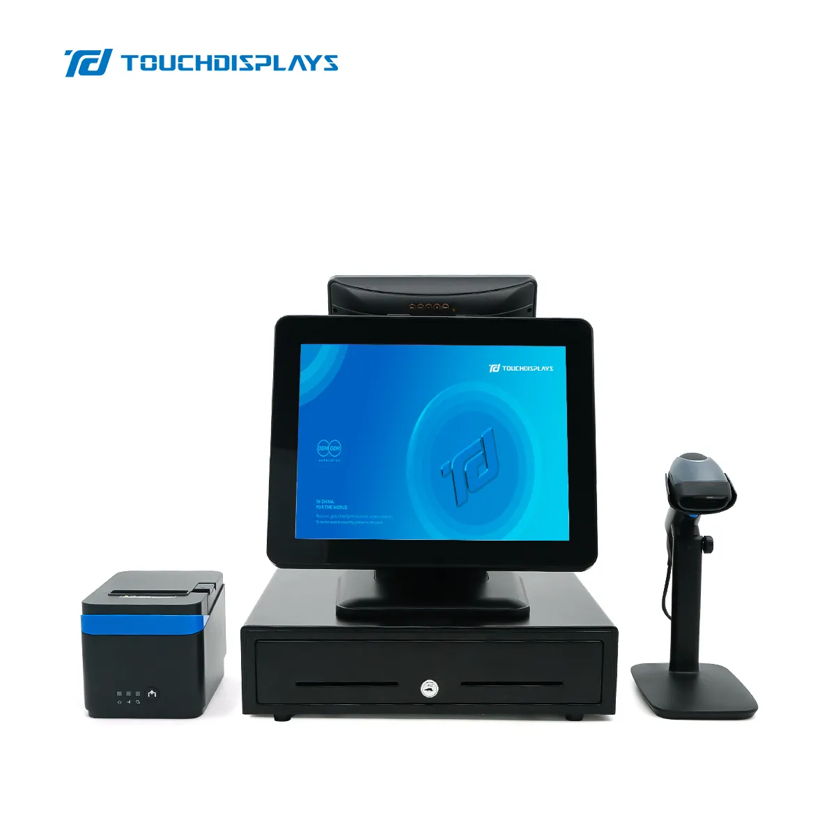 TouchDisplays 15 inç hepsi bir pos makinesi windows akıllı fatura makinesi yazarkasa restoran için