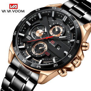 Business Men's Watch Sporty Style <b>Waterproof</b> Leather Strap Men's <b>Wristwatch</b> Factory Direct Wholesale - Product Image 2