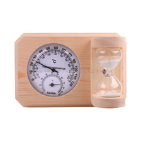 Pinus Aksesori Sauna Jam Pasir Sauna Timer Termometer Higrometer 2 In 1