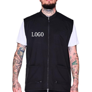 5 pz con Logo personalizzato leggero e traspirante senza maniche gilet da barbiere professionale nuovo Design per taglio <span class=keywords><strong>capelli</strong></span> giacca per <span class=keywords><strong>capelli</strong></span> - Product Image 1