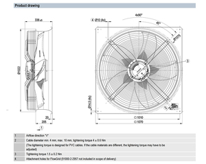 Ventilador Axial EC ebm-papst W3G910-KU25-03/F08 de 910 mm, Ventilador Industrial de Alto Rendimiento, Reemplazo para Sistemas de Ventilación de Gran Tamaño - Product Image 2