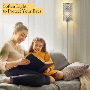 Lampe <span class=keywords><strong>sur</strong></span> <span class=keywords><strong>pied</strong></span> moderne avec abat-jour en cristal, interrupteur au <span class=keywords><strong>pied</strong></span> LED marche/arrêt, poteau réglable en hauteur pour salon et <span class=keywords><strong>chambre</strong></span> à coucher - Product Image 4