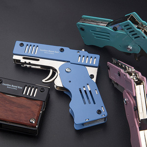 Mini Pistola de Goma Plegable de Metal con Capacidad para 11 Disparos, Llavero, Juguete de Tiro, Regalo para Niños, Herramientas para Actividades al Aire Libre - Product Image 6