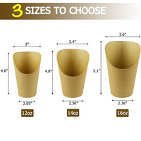 Gobelets en papier kraft jetables pour frites, charcuterie, fruits, collations, supports coniques en papier pour la restauration