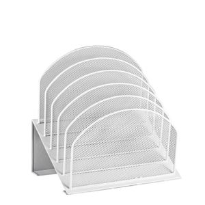 Metal Mesh Inclined Desk <b>File</b> <b>Organizer</b> 5-Section Vertical <b>File</b> Folder Holder Stand Metal Rack <b>File</b> Sorter Desk <b>Organizer</b> - Product Image 5