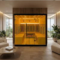 Sauna infrarouge d'intérieur à spectre complet sur mesure pour salle de sport avec éclairage 7 couleurs en promotion
