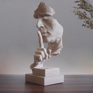 Le <span class=keywords><strong>silence</strong></span> est or rétro scandinave fait à la main Sculpture ornements écologique abstrait artisanat résine décor de noël pour le bureau - Product Image 1