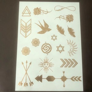 9 hojas de <span class=keywords><strong>pulsera</strong></span> de cadena <span class=keywords><strong>para</strong></span> <span class=keywords><strong>mujer</strong></span>, joyería, manga de brazo, mano, <span class=keywords><strong>muñeca</strong></span>, Mandala, diseños Mehndi, lámina metálica, oro, tatuaje temporal, pegatina - Product Image 5