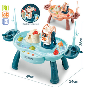 Juguetes de exterior 2 en 1: Mesa de pesca con rueda de la fortuna y juguete de simulación, juguetes electrónicos educativos, juego de fregadero STEM para niños - Product Image 2