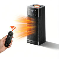 Calentador de Espacio PTC de 2000W con Humidificador, Calentador con Ventilador y Control Remoto, Calentamiento Rápido, Calentador Vertical Tipo Torre para Dormitorio y Sala de Estar