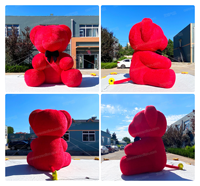 Aero Stage Géant Blow up Ours de Bande Dessinée Romantique Rouge en Peluche Personnalisée Gonflable Dessin Animé Ours en Peluche Mascotte