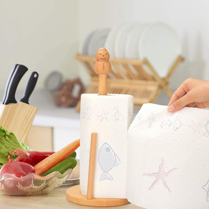 Single Tier Wall-Mounted <b>Standing</b> Type Irregular Solid Wood Sustainable Classic Folding Kitchen Paper Storage Rack Flexible - Product Image 6