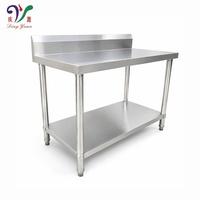 Table de préparation en acier inoxydable de qualité alimentaire, robuste et sur mesure, pour cuisine commerciale, avec crédence