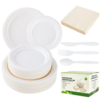 Vente chaude 700 pièces assiettes de Charge ensembles de vaisselle couverts pour 100 invités plats et assiettes jetables décoration de mariage et fournitures