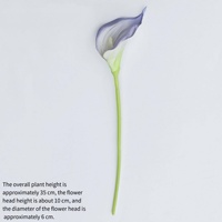 Bunga Calla Lily PU Real Touch Tangkai Tunggal, Bunga Artifisial Berkualitas Tinggi untuk Dekorasi Rumah dan Rangkaian Bunga Pernikahan