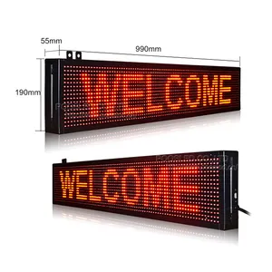 Semi Outdoor P10 Rode Kleur Scrollen Tekst Board Bewegende Reclame Led Display Indoor Elektronische Bericht Teken