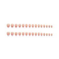 Faux ongles à presser effet dégradé, style French, courts, forme amande, 30 pièces, pour doigts, à coller, pour nail art