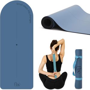 Tapete de Yoga de Corcho Antideslizante y Resistente a las Manchas, Plegable con Correa de Transporte, 183 cm, para Yoga, Pilates, Ejercicio en Casa y Estiramiento - Product Image 1