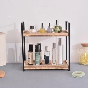 Wooden <b>Storage</b> <b>Rack</b> 2 Tier Desktop Organizer For Bathroom Toiletries And <b>Kitchen</b> Spices Multifunctional Standing Type - Product Image 1