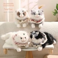 Peluche réaliste chat Ragdoll Ouyutang Chao, coussin réconfortant doux, poupée animale, cadeau unisexe, rembourrage en coton PP, décoration de chambre