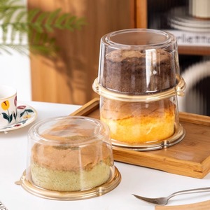 Cajas Redondas para Pasteles de Chifón con Base Dorada y Tapa Transparente, Contenedores para Llevar Tartas y Cheesecakes - Product Image 4