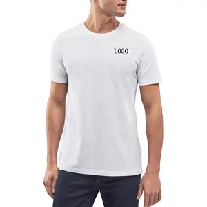 批发空白男士Camisetas图形T恤100% 高档棉质DTG印花定制商标印花T恤