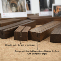 BECORA en stock – Support de cartes en bois de noyer noir, base en bois massif pour bureau, support d'affichage pour notes autocollantes, photos et étiquettes de prix