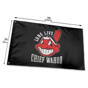 Drapeau de championnat de baseball MLB <span class=keywords><strong>Cleveland</strong></span> <span class=keywords><strong>Indians</strong></span> 3X5Ft quantité minimale de commande en gros personnalisé tous les drapeaux de sport d'équipe MLB - Product Image 1