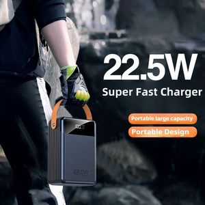 Métal Shell 80000mAh Power Station Câble intégré PD22.5W Chargeur rapide Multi-port Power Bank Lanyard Design Noir Blanc PB218 - Product Image 2