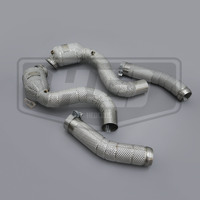 Tuyaux d'échappement en acier inoxydable pour Mercedes Benz 2015+C63 C63S 4.0T W205 avec isolation thermique, échappement à haut débit, Plug & Play, professionnel