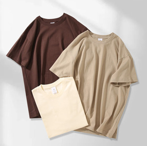 T-shirts en gros, design personnalisé, impression de haute qualité, 100% coton lourd, manches tombantes, t-shirts unis en vrac - Product Image 2