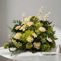 30cm Real Touch Groene Witte Zijden Hortensia Cascade 70 Bloemenbal met Stand voor Bruiloft Tafeldecoratie Bruidsbloem