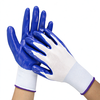 Protection des mains pour la construction générale et l'entretien des chantiers, gants de travail enduits de nitrile de calibre 13