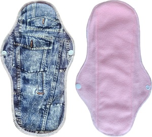Promotion : Serviettes hygiéniques réutilisables en polaire douce 16*30cm, serviettes menstruelles lavables en tissu à motifs variés pour flux abondant de <span class=keywords><strong>nuit</strong></span> - Product Image 3