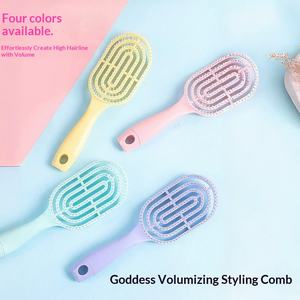 Peine de masaje para el cuero cabelludo de uso doméstico en húmedo y seco, con dientes de alta elasticidad, diseño de arco, hueco y curvado grande, peine de costillas - Product Image 4