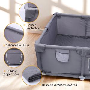 Grande affare sul <span class=keywords><strong>Playpen</strong></span> impermeabile in tessuto Oxford 150D per interni/esterni scatola per cani per cuccioli in filo di acciaio con chiusura a cerniera - Product Image 4