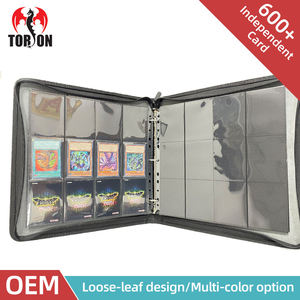   Classeur portable pour cartes à collectionner, 600 pochettes recto-verso, fermeture éclair en PU, classeur standard, 25 pochettes amovibles, jeu de société personnalisé - Product Image 5