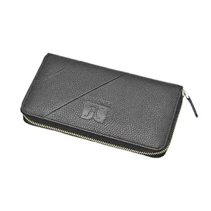 Wholesale Hot Selling Luxury Women Girls Ladies Black Purse Card Holder Genuine Real Leather Cowhide Pebble Leather Wallet