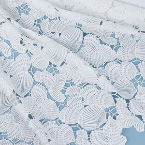 Wholesale Shell Pattern Carved <strong>Lace</strong> <strong>Fabric</strong> for Dress Milk Silk - Product Image 6