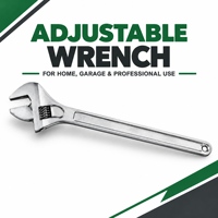 Clé à molette réglable en pouces (système impérial) – Tailles 4, 5, 6, 8, 10, 12, 15, 18, 24, 30 pour rangement de coffres à outils, étagères et supports de garage à domicile